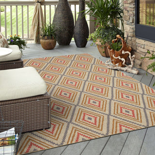 Karastan Drew and Jonathan Outdoor Oldenburg Smoke Area Rug Room Scene Featured