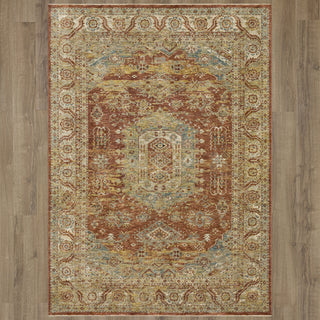 Karastan Marash Palu Rust Area Rug on Wood 