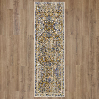 Karastan Tempest Perception Biscotti Area Rug Runner on Wood 