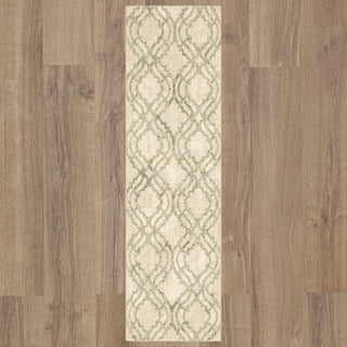 Karastan Euphoria Potterton Natural Area Rug by Lattice Runner on Wood 