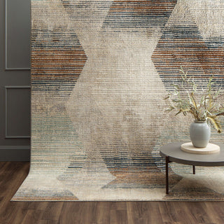 Karastan Epiphany Precarious Stria Frost Grey Area Rug  Featured