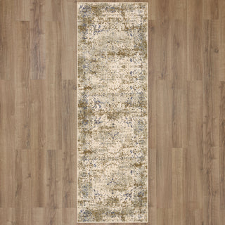 Karastan Tempest Quest Periwinkle Area Rug Runner on Wood 