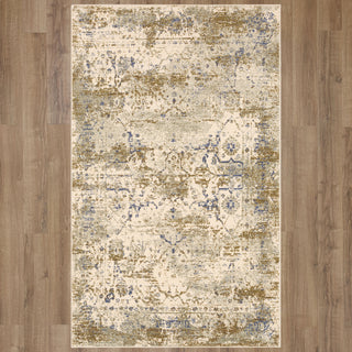 Karastan Tempest Quest Periwinkle Area Rug on Wood 