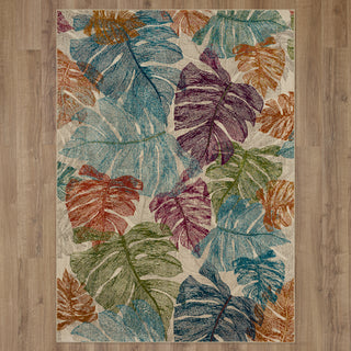 Karastan Meraki Rachana Oyster Area Rug on Wood 