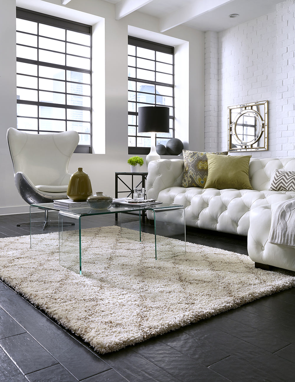 Karastan Prima Shag Temara Lattice Camel Area Rug Room Scene Featured