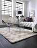 Karastan Prima Shag Mimosa Stripe Camel Area Rug Room Scene Image