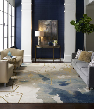 Karastan Decollage Translucence Water Area Rug Room Scene Feature