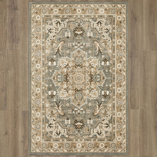 Karastan Euphoria Rhodes Ash Grey Area Rug on Wood 