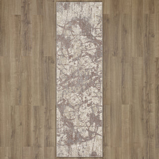 Karastan Soiree Rhone Rose Gold Area Rug Runner on Wood