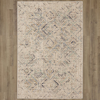 Karastan Axiom Rime Dove Area Rug on Wood 