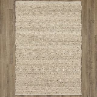 Karastan Tableau Roma Oyster Area Rug With Wood Plank Flooring