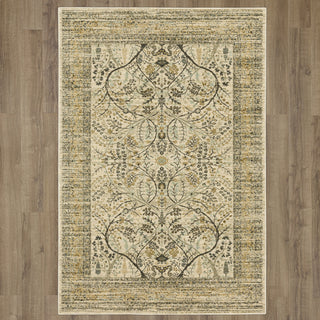 Karastan Titanium Sans Pareil Ivory Area Rug on Wood 