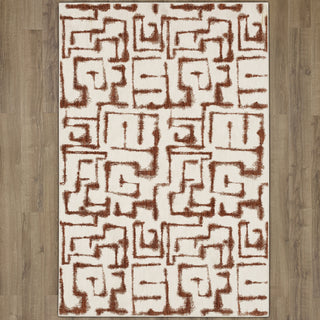 Karastan Soiree Sazerac Rose Gold Area Rug on Wood 