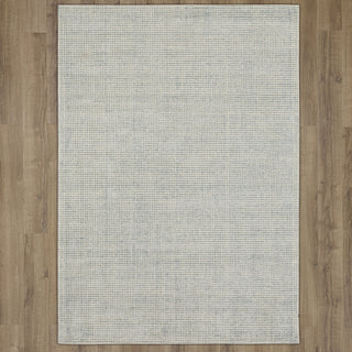 Karastan Labyrinth Serpentine Blue Area Rug on Wood 