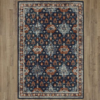 Karastan Soiree Shelburne Indigo Area Rug on Wood 