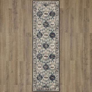 Karastan Soiree Shelburne Robin's Egg Area Rug Runner 