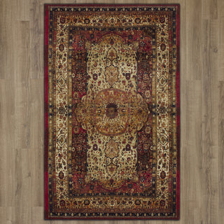 Karastan Antiquity Shiraz Red Area Rug on Wood 