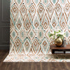 Karastan Epiphany Sketched Diamond Robin's Egg Blue Area Rug  Featured