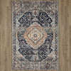 Karastan Soiree Solace Indigo Area Rug on Wood 