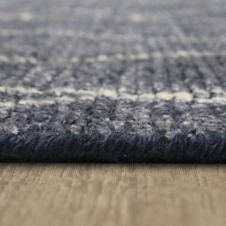 Karastan Tangier Spartel Blue Steel Area Rug Binding 