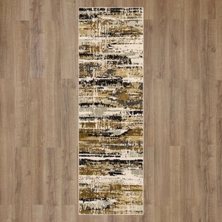 Karastan Tempest Stratus Midnight Area Rug Runner on Wood 