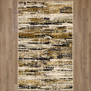 Karastan Tempest Stratus Midnight Area Rug on Wood 