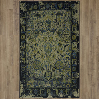 Karastan Antiquity Tehran Blue Area Rug on Wood 