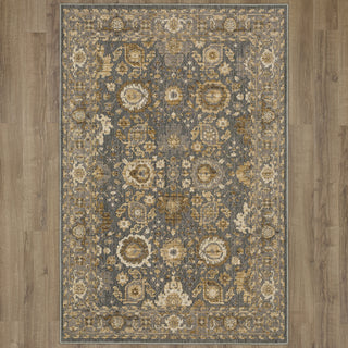 Karastan Relic Troy Sea Area Rug on Wood 