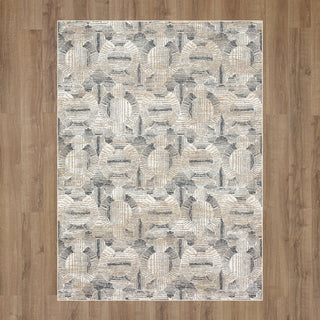 Karastan Vanguard by Drew and Jonathan Home Valiant Frost Grey Area Rug on Wood  