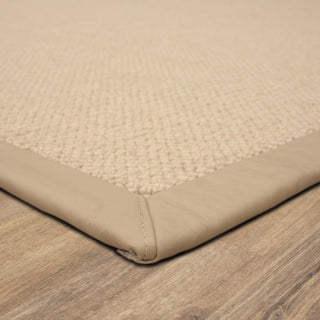 Karastan Modern Classics Venus Sand Area Rug Main Image -  Leather Border - Chatham Mushroom