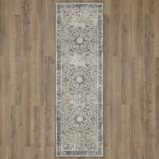 Karastan Tryst Verona Grey Area Rug Runner on Wood 