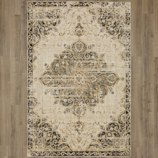 Karastan Relic Vesuvius Sand Area Rug on Wood 