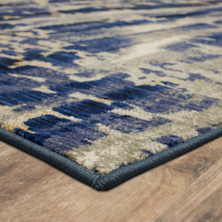 Karastan Tempest Vortex Cobalt Area Rug Corner