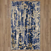 Karastan Tempest Vortex Cobalt Area Rug On Wood