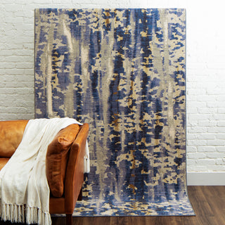 Karastan Tempest Vortex Cobalt Area Rug Room Scene 2