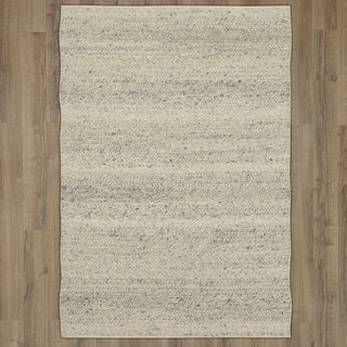 Karastan Tableau Zaza Ivory Area Rug Top Down On Wood Plank