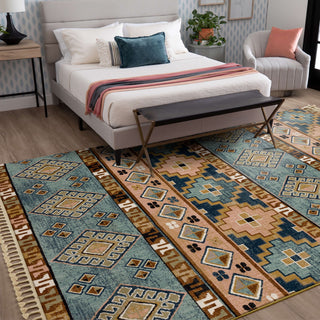 Karastan Rendition Zula Robin's Egg Blue Area Rug by Stacy Garcia Room Scene 2 