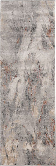 KAS Aura 7206 Grey/Brick Skyler Area Rug Corner Image