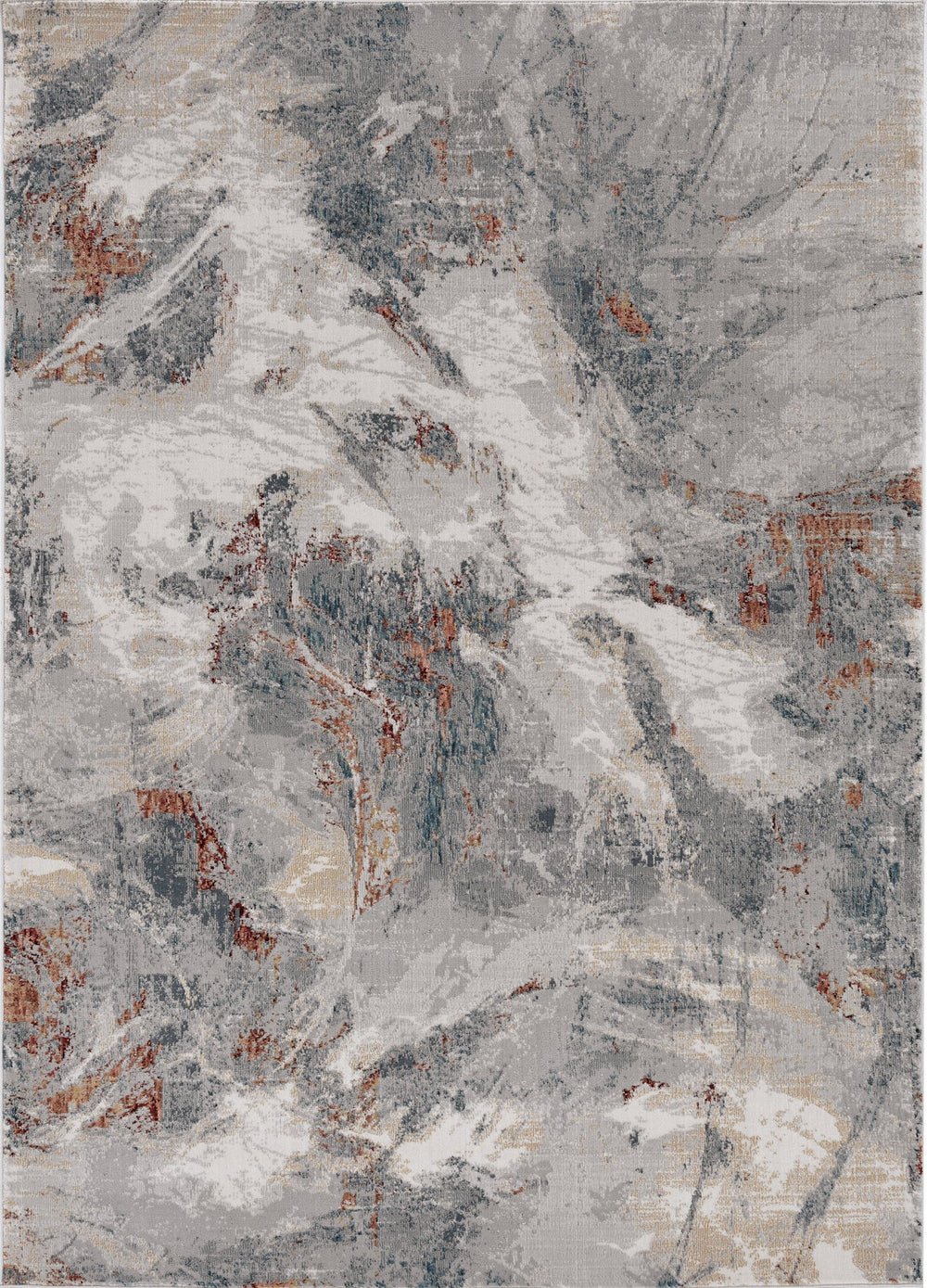 KAS Aura 7206 Grey/Brick Skyler Area Rug