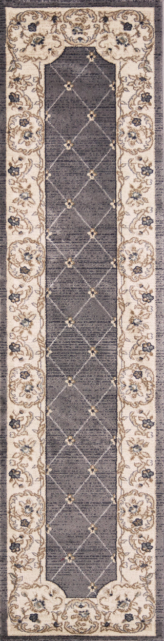 KAS Avalon 5615 Grey/Ivory Courtyard Area Rug Corner Image