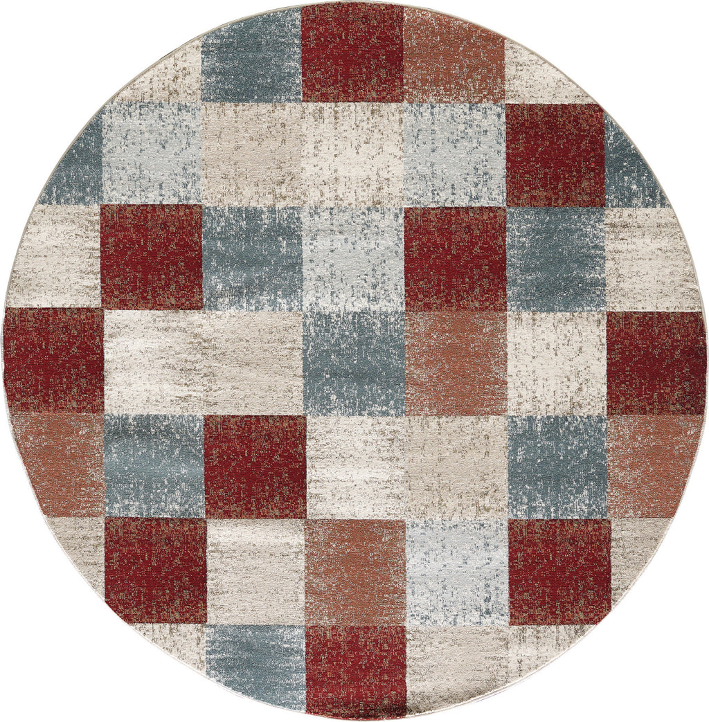 KAS Avalon 5616 Brown Checkered Area Rug Lifestyle Image Feature