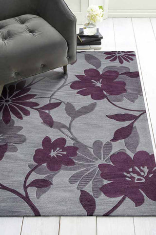 KAS Bali 2861 Grey/Plum Elegance Area Rug Main Image Feature