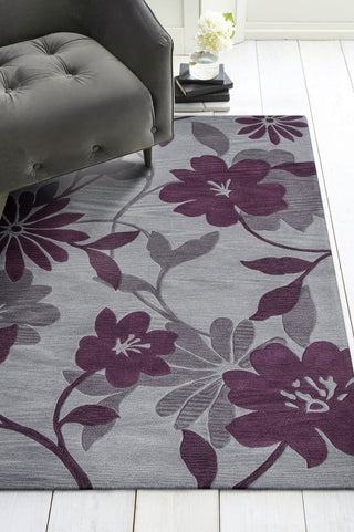 KAS Bali 2861 Grey/Plum Elegance Area Rug Corner Image