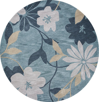 KAS Bali 2870 Seafoam /Grey Elegance Area Rug Round Image