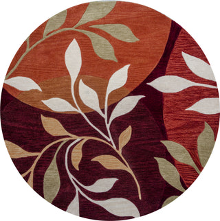 KAS Bali 2873 Rust Mosaic Area Rug Round Image