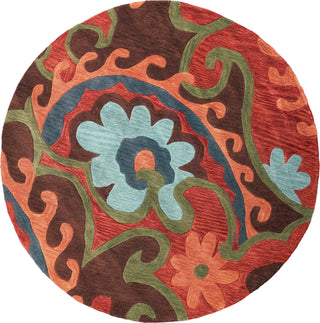 KAS Bali 2877 Mocha/Rust Serafena Area Rug Round Image