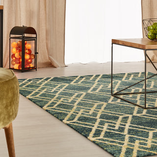 KAS Barcelona 4471 Teal Moderne Area Rug Lifestyle Image