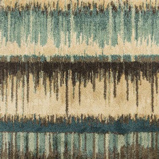 KAS Barcelona 4476 Sand/Teal Palma Area Rug Corner Image