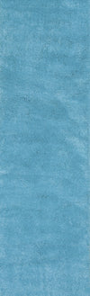 KAS Bliss 1577 Highlighter Blue Shag Area Rug Runner Image