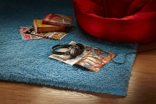 KAS Bliss 1577 Highlighter Blue Shag Area Rug Lifestyle Image